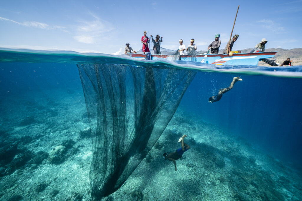 Fishing in the ocean